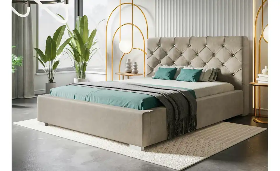 Polsterbett mit Stauraum Preston BHL 140|104|224 cm