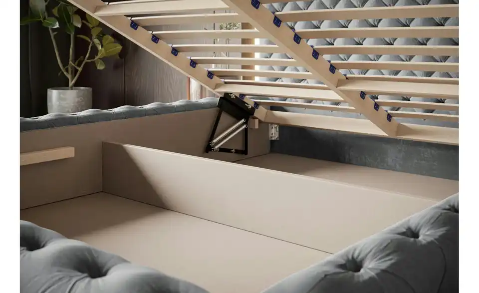 Polsterbett mit Stauraum Wigan BHL 143|107|229 cm