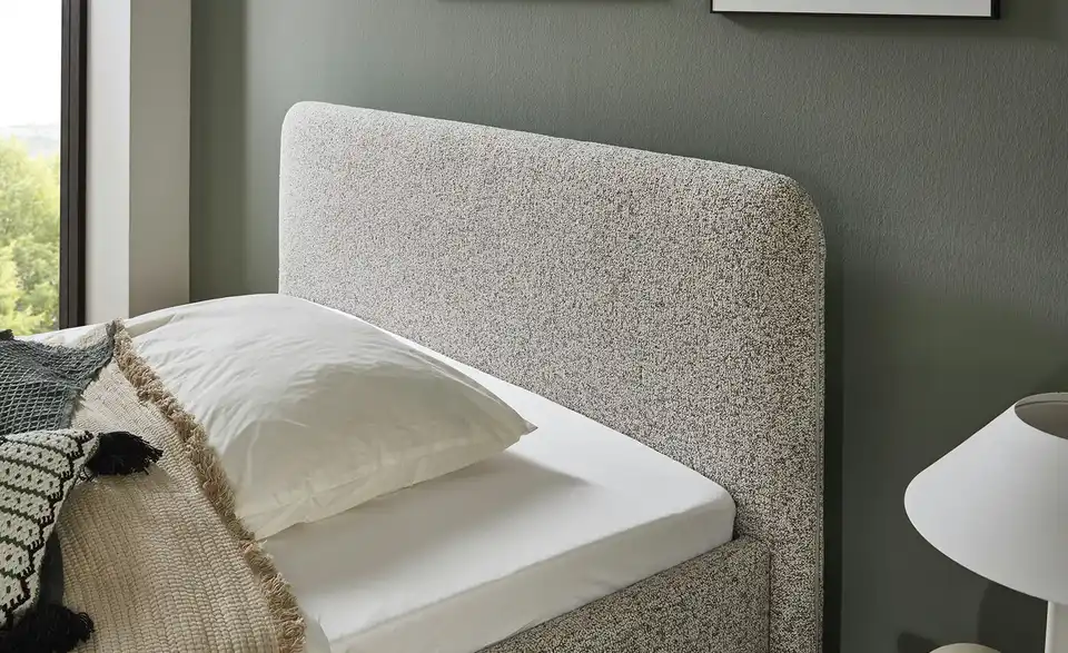 Polsterbett in meliertem Webstoff Primo BHL 164|105|218 cm