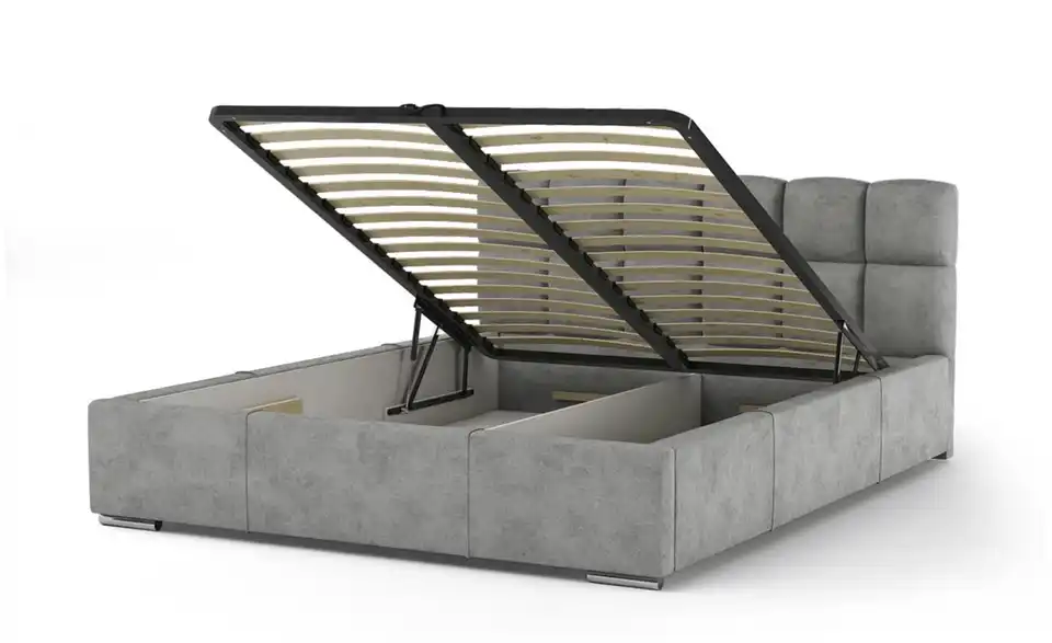 Polsterbett mit Stauraum, Cordbezug Luis BHL 158|100|225 cm