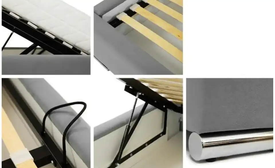 Polsterbett mit Stauraum, Cordbezug Luis BHL 158|100|225 cm