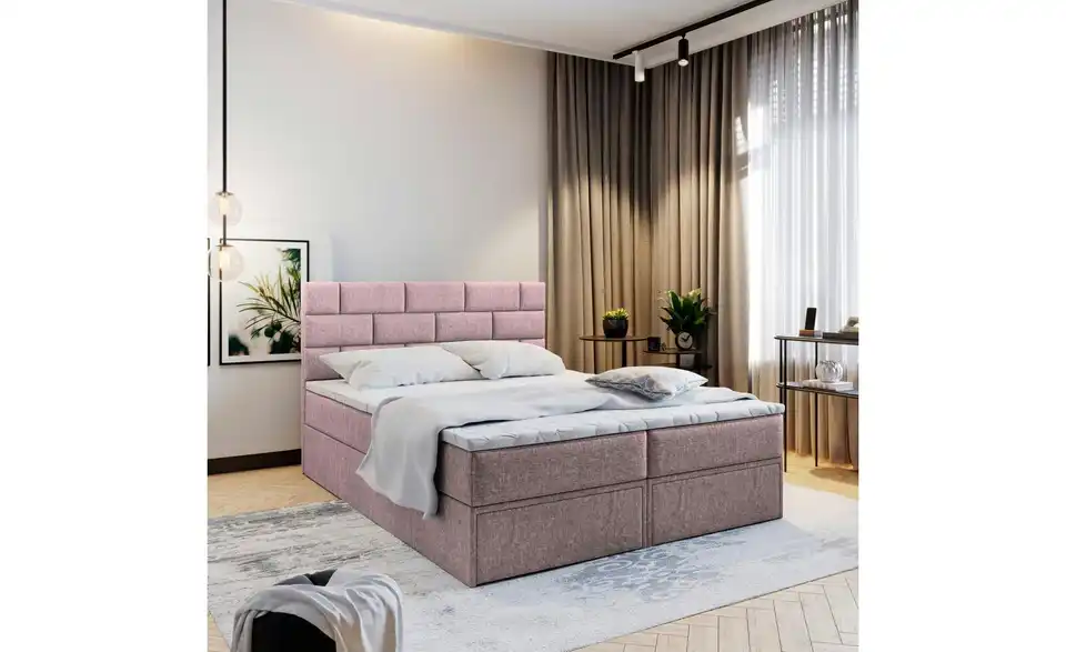 MASSENO Boxbett mit Bettkasten und 2 Schubladen Arinos BHL 140|98|207 cm