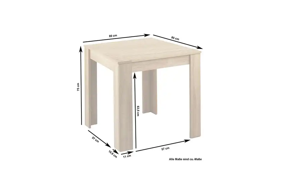 Esstisch Nepal BHL 80|75|80 cm