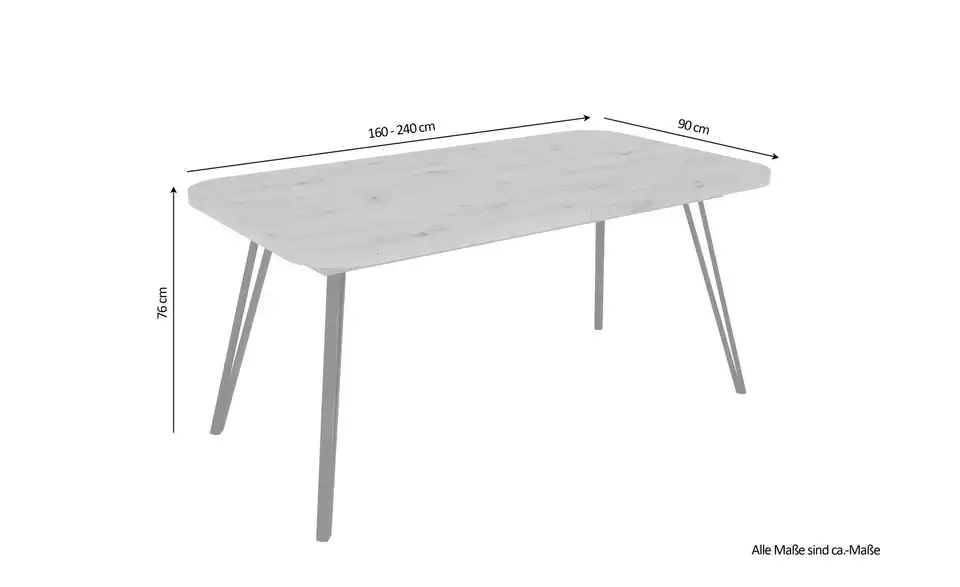 Esstisch mit Auszug Life BHL 160|76|90 cm