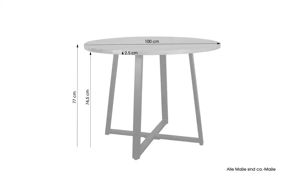 Esstisch rund Arrow BHL 100|77|100 cm