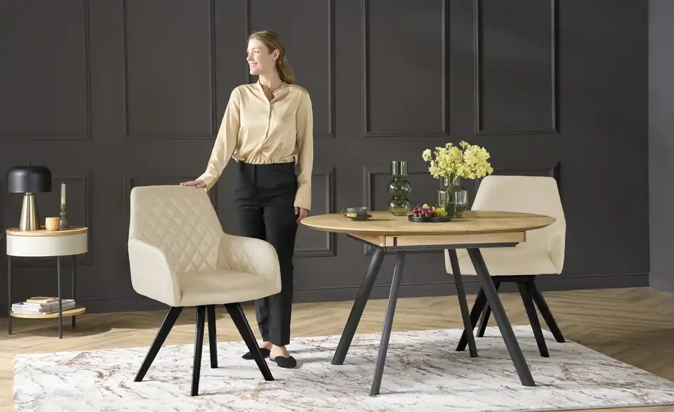 Dine + Mine Esszimmerstuhl Bristol 1 BHT 61|88|66,5 cm, Mikrofaser