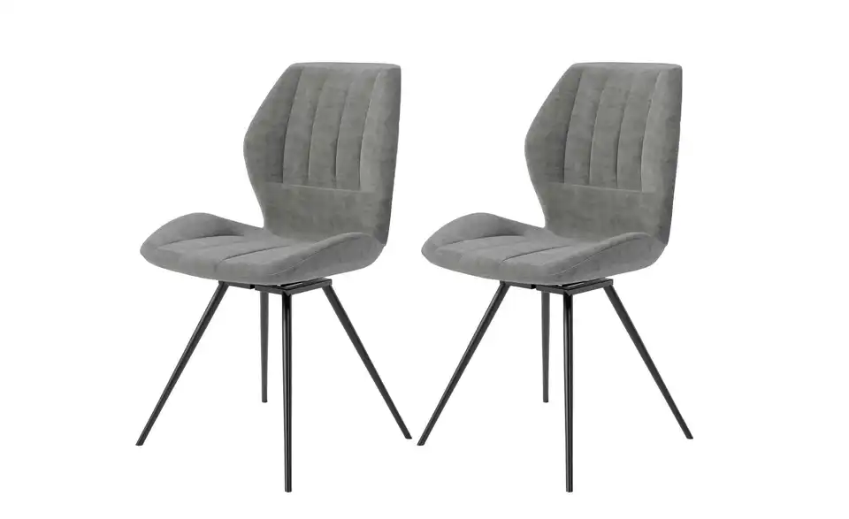 Esszimmerstuhl 2er-Set Manhattan BHL 51|87|55 cm, Mikrofaser