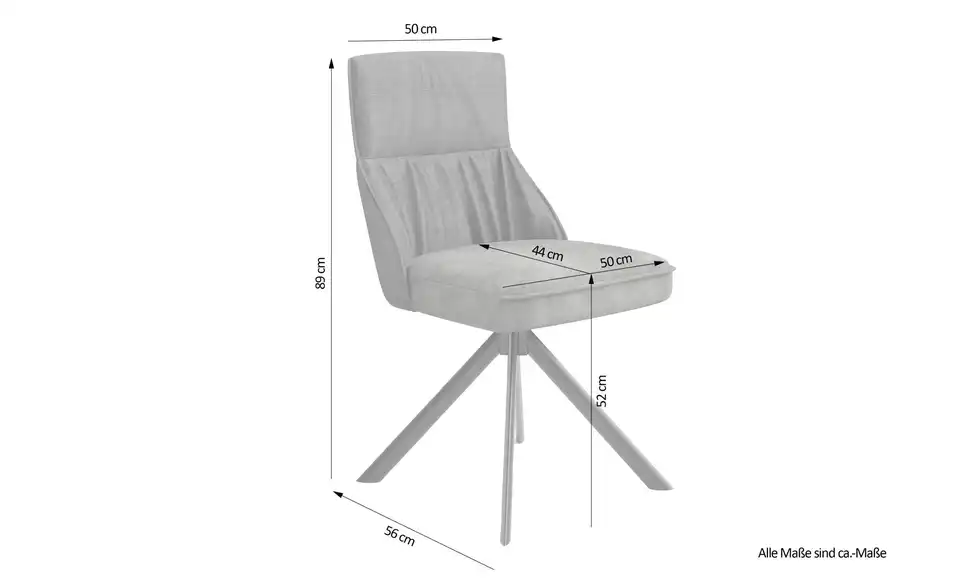 Esszimmerstuhl 2er-Set California BHL 50|89|56 cm, Webstoff