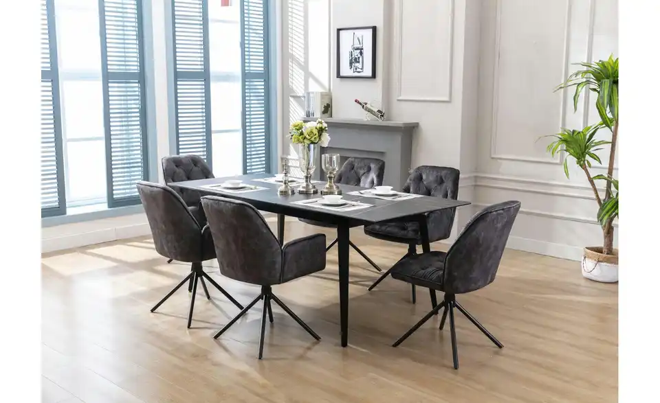 Armlehnenstuhl 2er-Set Sarina BHL 59,5|89|62 cm, Samt