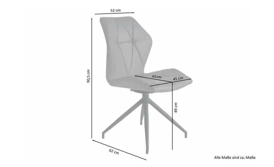 Esszimmerstuhl 2er-Set Imke BHL 52|90,5|62 cm, Kunstleder