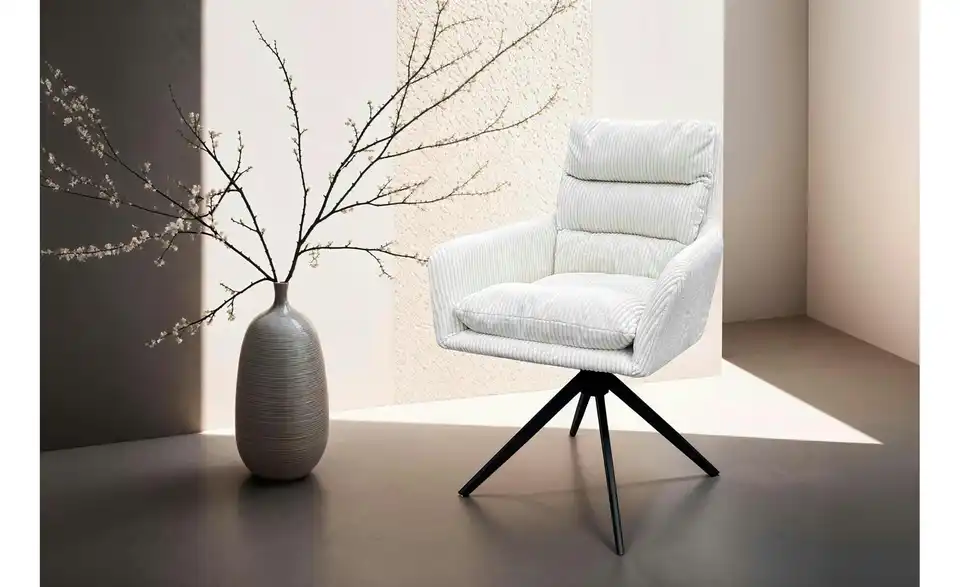 Armlehnenstuhl 2er-Set Pura BHL 58|87|64 cm, Cordstoff grob