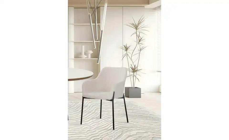 Armlehnstuhl 2er-Set BHL 63|79|51 cm, Boucléstoff