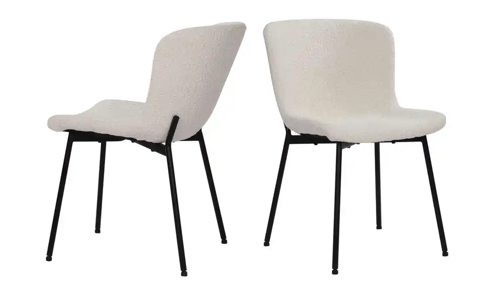 Stuhl 2er-Set BHL 48|83|59 cm, Boucléstoff