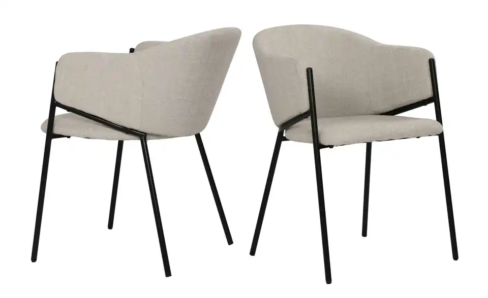 Armlehnstuhl 2er-Set BHL 60|76|52 cm, Flachgewebe