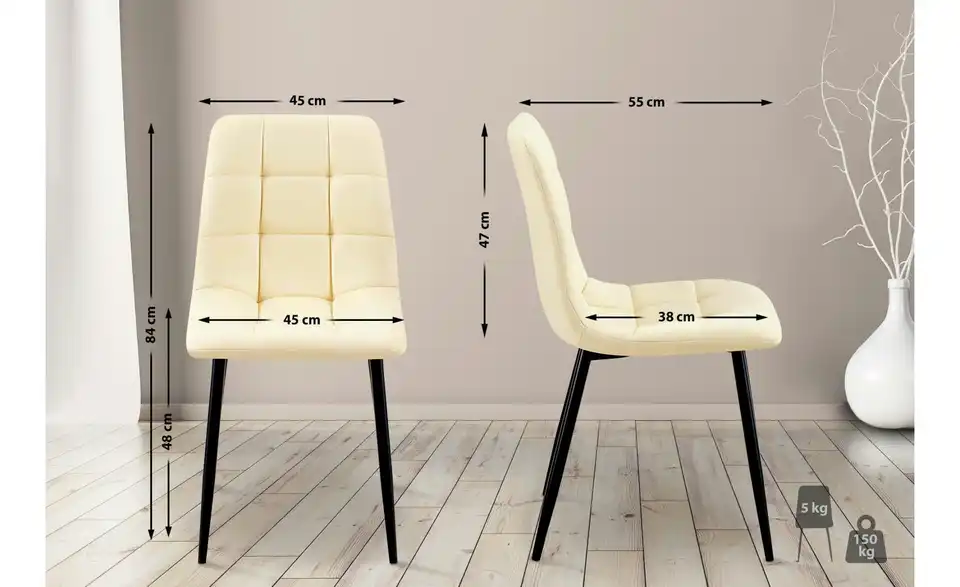 Esszimmerstuhl Antibes BHL 45|84|55 cm, Kunstleder