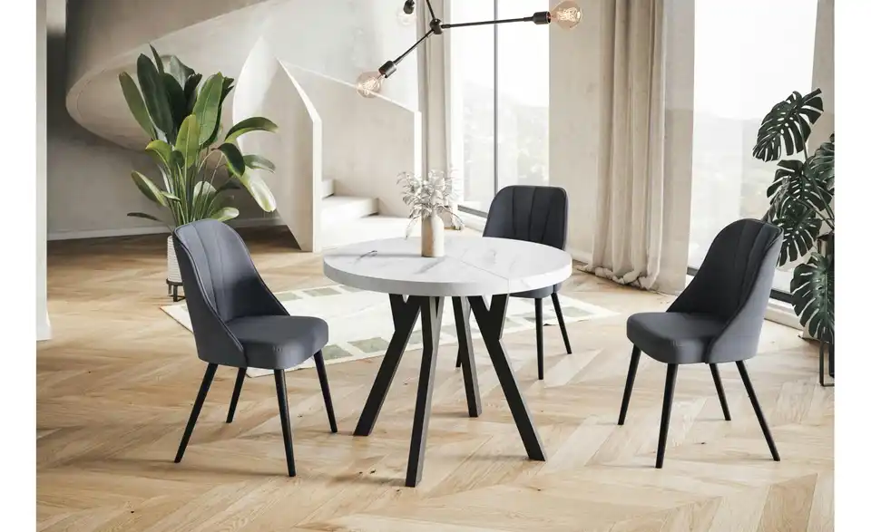 Esstisch ausziehbar Ove L 80 cm, Ø 80 cm