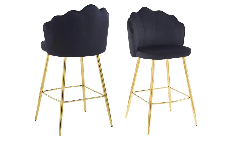 Barhocker 2er-Set BHL 52|100|54 cm, Samt