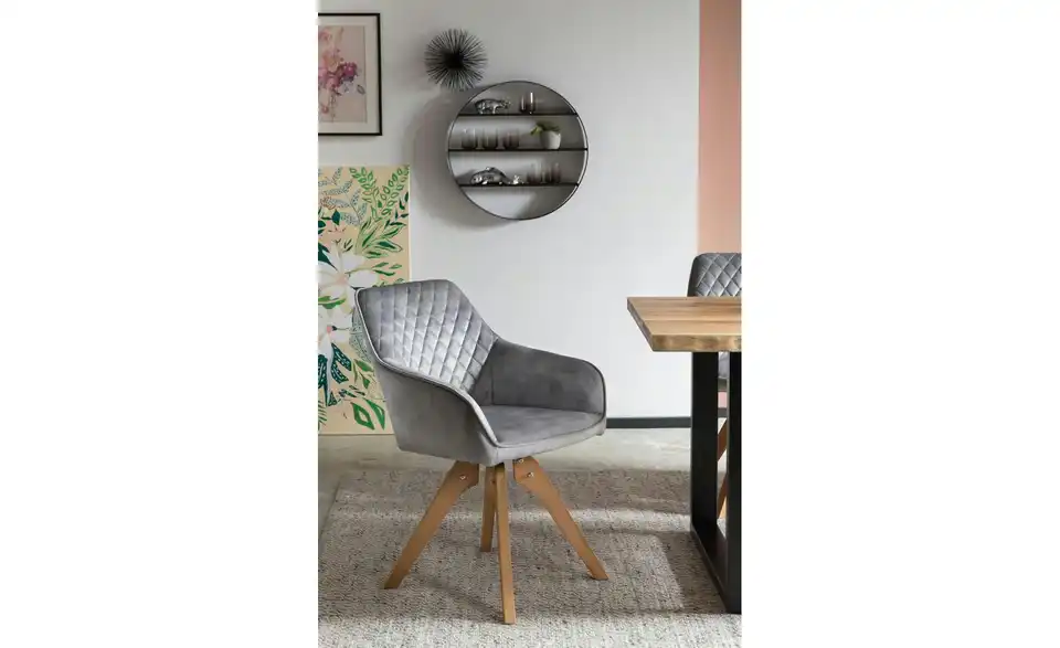 Armlehnstuhl mit Drehfunktion BHL 59|85|61 cm, Velours