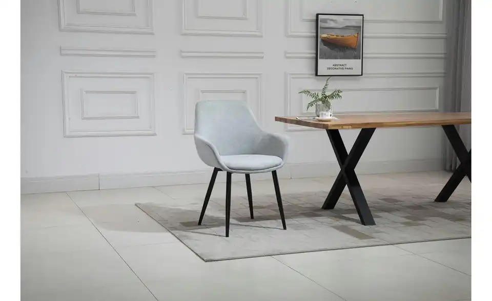 Armlehnstuhl 2er-Set BHL 64|86|59 cm, Webstoff