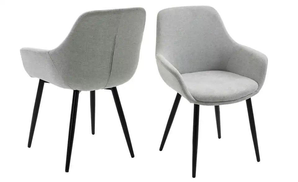 Armlehnstuhl 2er-Set BHL 64|86|59 cm, Webstoff