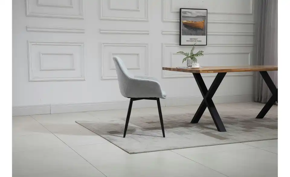 Armlehnstuhl 2er-Set BHL 64|86|59 cm, Webstoff