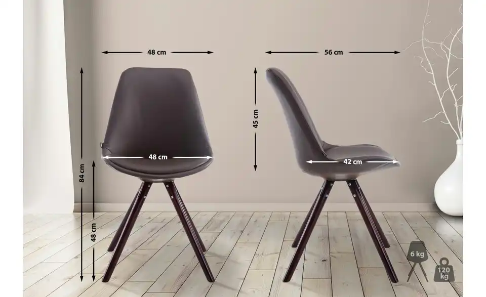 Esszimmerstuhl Laval BHL 48|84|56 cm, Kunstleder