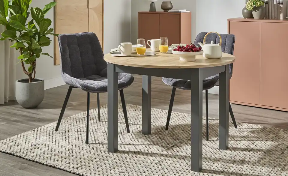 smart Ausziehbarer Esstisch in verschiedenen Größen Ben H 75 cm, Ø 100 cm