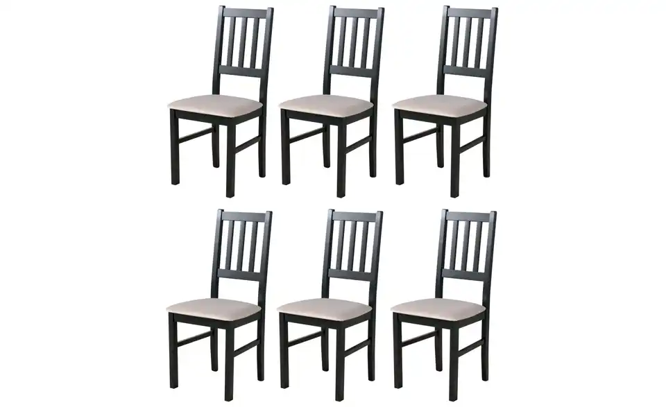 Esszimmerstuhl 6er-Set BHL 43|94|40 cm, Webstoff
