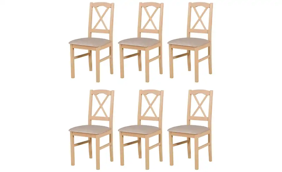 Esszimmerstuhl 6er-Set BHL 43|94|40 cm, Webstoff