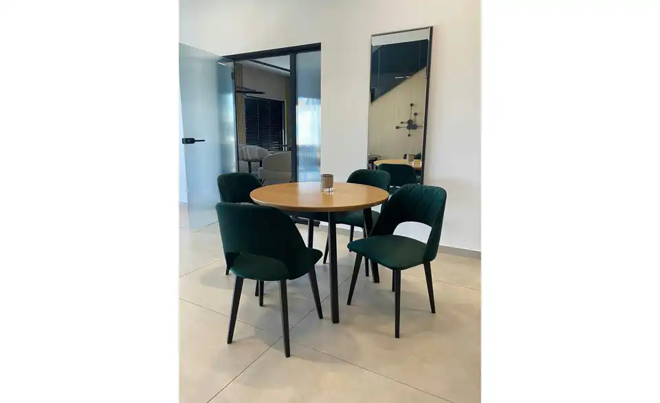 Esszimmerstuhl 4er-Set BHL 48|83|47 cm, Webstoff