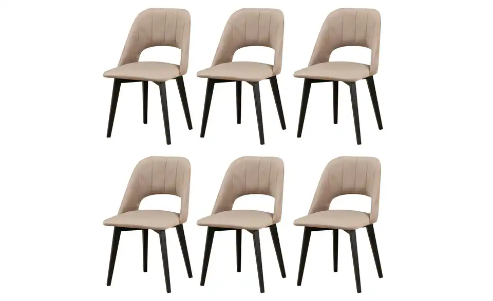 Esszimmerstuhl 6er-Set BHL 48|83|47 cm, Webstoff