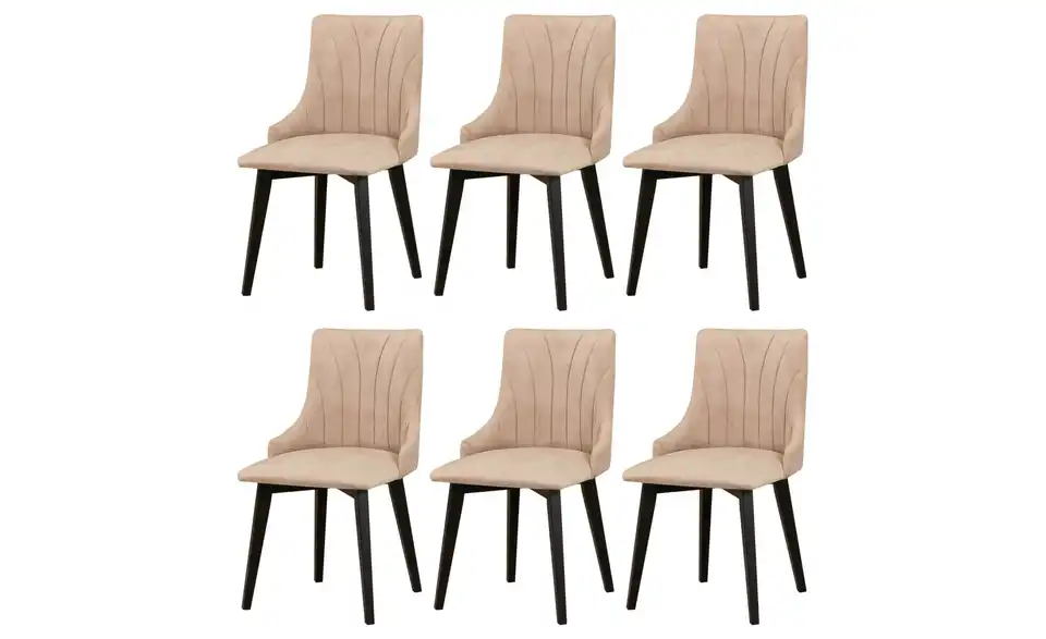 Esszimmerstuhl 6er-Set BHL 48|83|46 cm, Webstoff