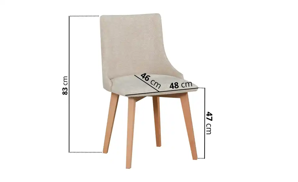 Esszimmerstuhl 6er-Set BHL 48|83|46 cm, Webstoff