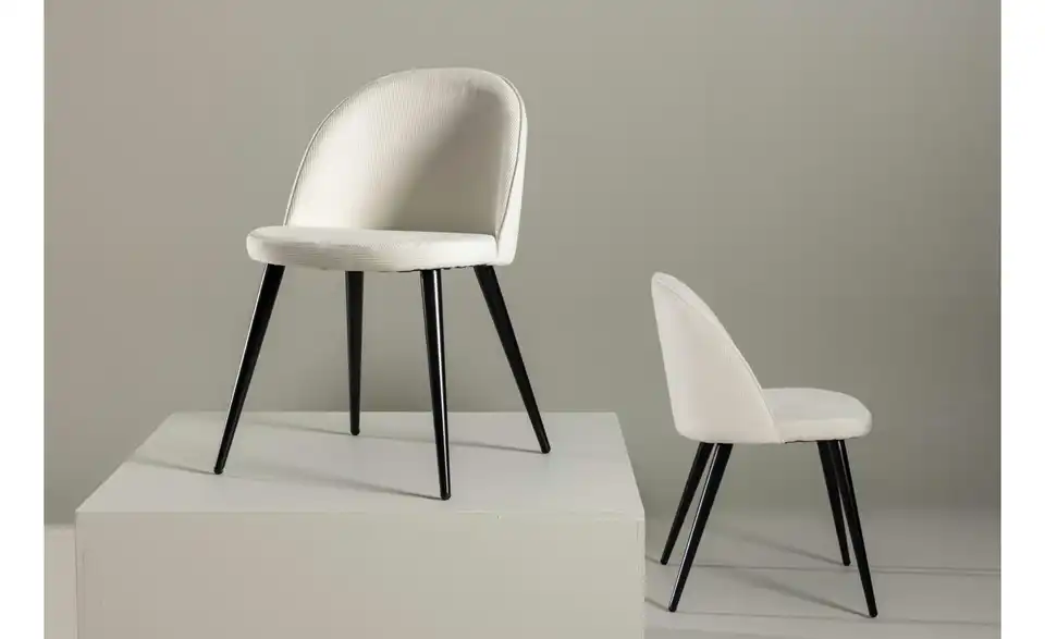 Esszimmerstuhl 2er-Set aus Velvet Svart BHL 50|77|57 cm, Cordstoff