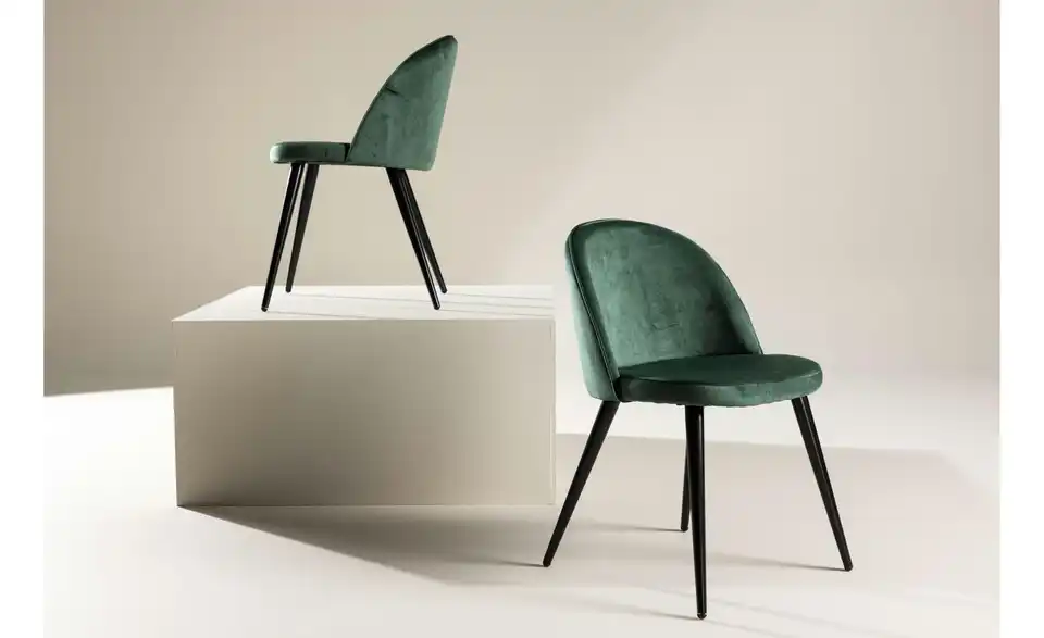 Esszimmerstuhl 2er-Set BHL 50|77|57 cm, Samt