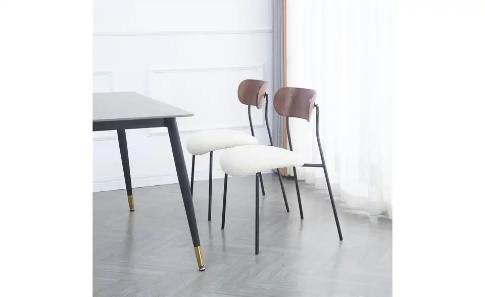 Stuhl 2er-Set Lincoln BHL 51,5|79|50,5 cm, Boucléstoff