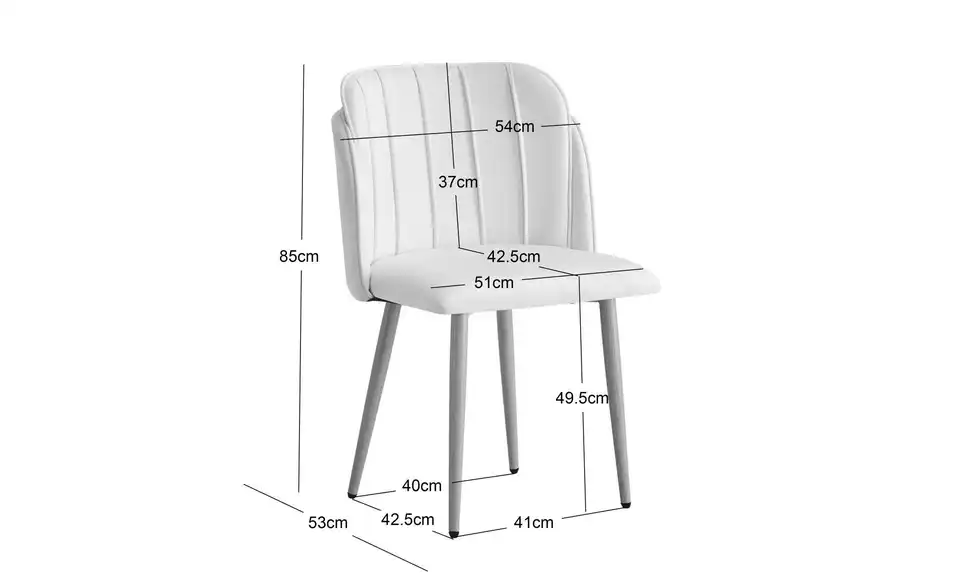 Stuhl 2er-Set Nora BHL 51|85|53 cm, Samt