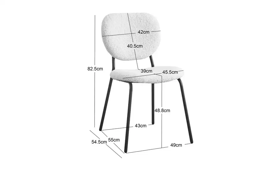 Stuhl 2er-Set Suzuka BHL 49|82,5|54,5 cm, Webstoff