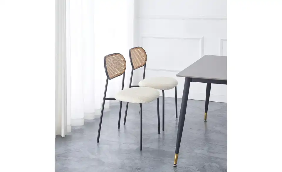 Stuhl 2er-Set Orebro BHL 49|81|50 cm, Boucléstoff