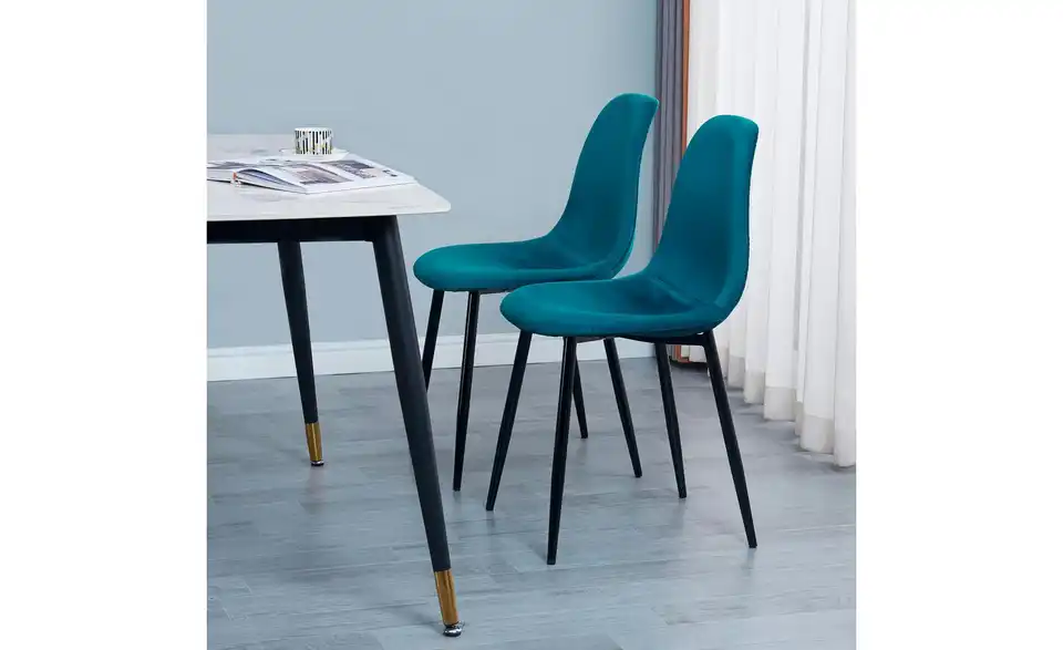 Stuhl 4er-Set Copenhagen BHL 46,5|86|44 cm, Samt