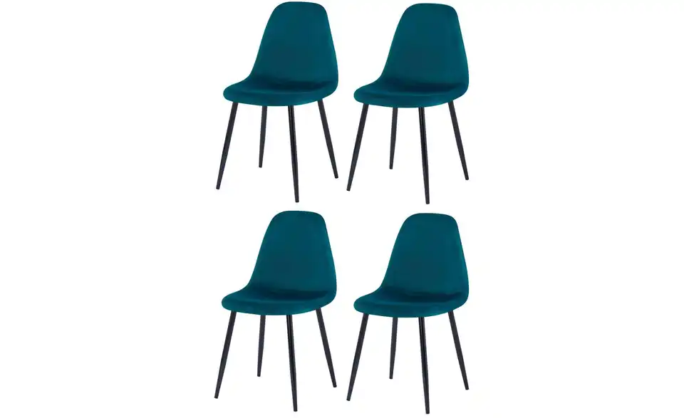 Stuhl 4er-Set Copenhagen BHL 46,5|86|44 cm, Samt