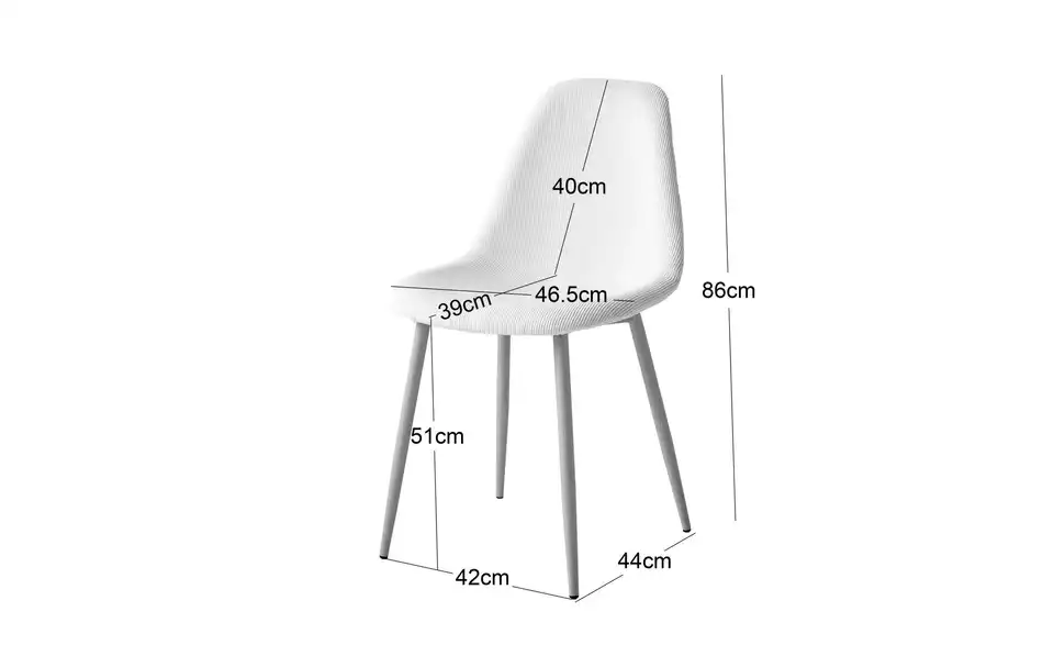 Stuhl 4er-Set Copenhagen BHL 46,5|86|44 cm, Samt