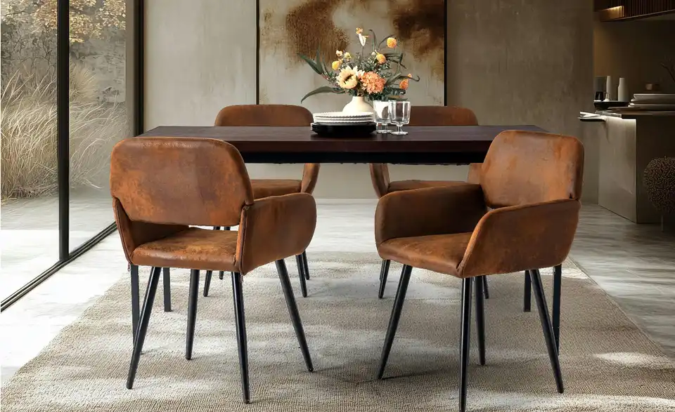 Esszimmerstuhl 2er-Set Mayfair BHL 56|80,5|53 cm, Wildleder