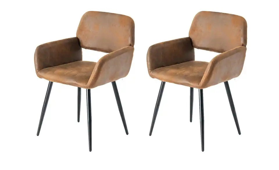 Esszimmerstuhl 2er-Set Mayfair BHL 56|80,5|53 cm, Wildleder