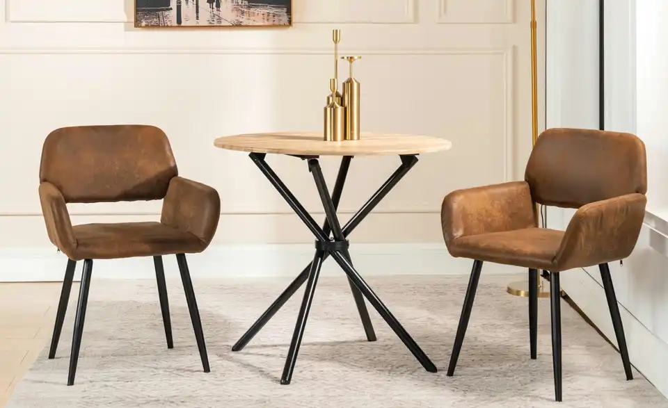 Esszimmerstuhl 2er-Set Mayfair BHL 56|80,5|53 cm, Wildleder