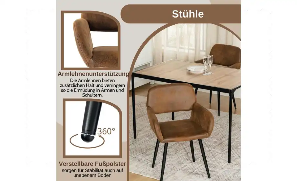 Esszimmerstuhl 2er-Set Mayfair BHL 56|80,5|53 cm, Wildleder