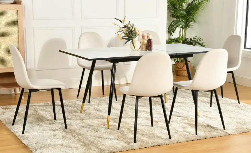 Esszimmerstuhl 4er-Set Charlton BHL 44|86|53 cm, Webstoff