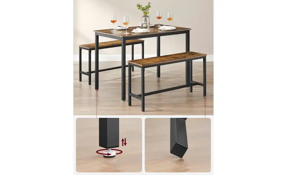 Sitzgruppe 3-er Set Vasagle BHL 110|75|75 cm