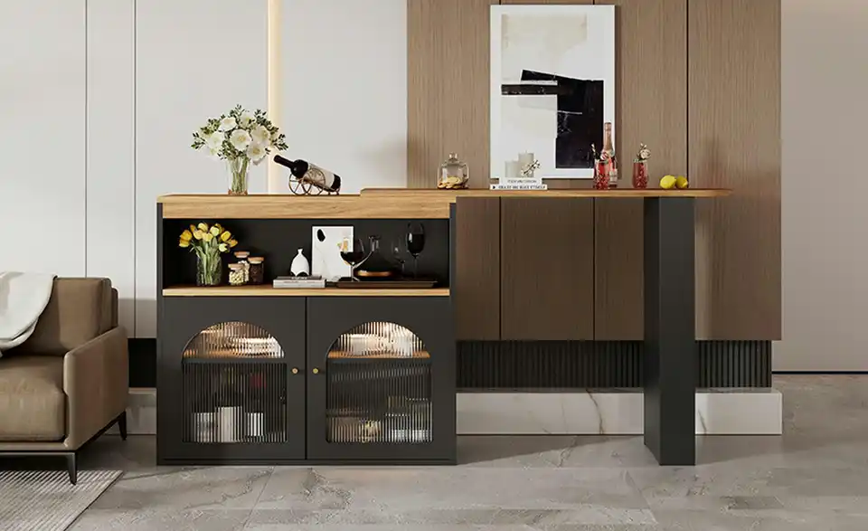 Barregal mit Drehplatte BHL 193|105|39 cm Barregal mit Drehplatte BHL 193|105|39 cm