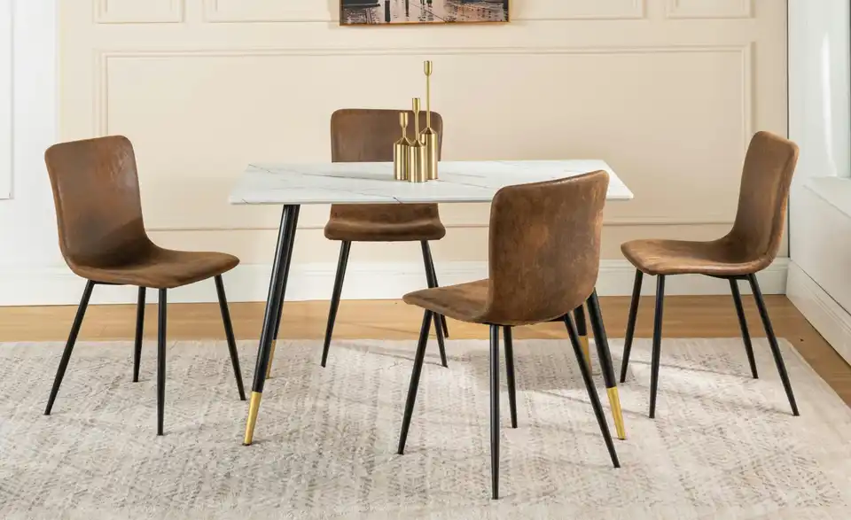 Esszimmerstuhl 4er-Set Scargill BHL 39,5|85,5|49,5 cm, Wildleder